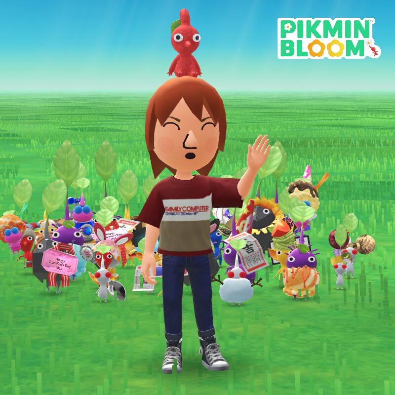 ファミコンロゴTシャツを着たMii