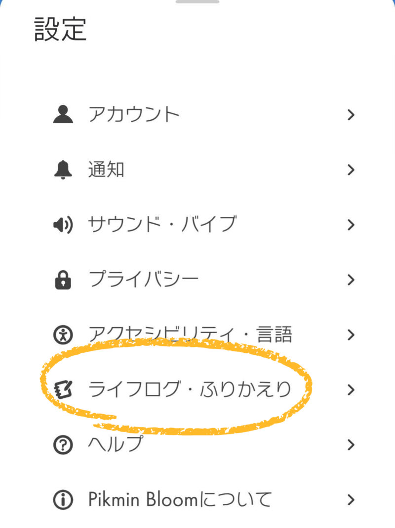 設定画面