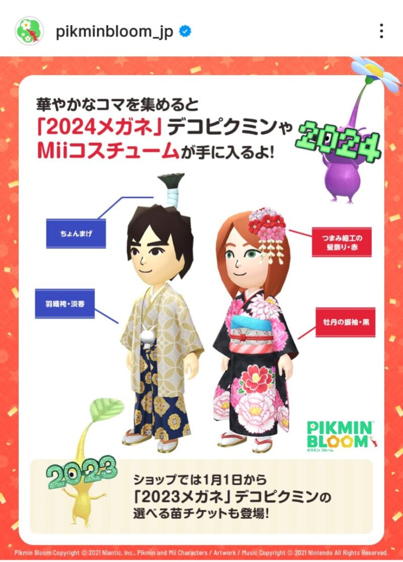 「おせち」イベントで入手できるMiiコスチューム