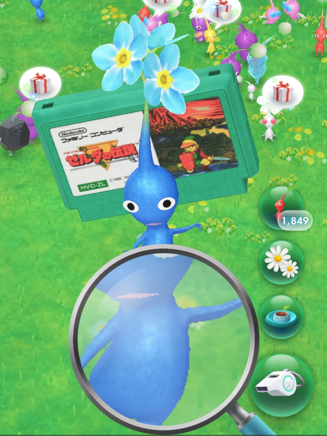 ゲームカセットデコの青ピクミン