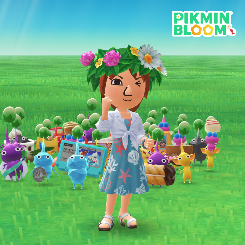 ひなぎくのはなかんむりを身に着けたMii