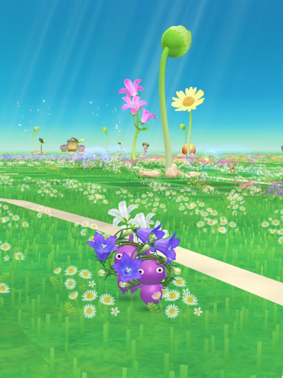 おつかいにいく花かんむりデコの紫ピクミン