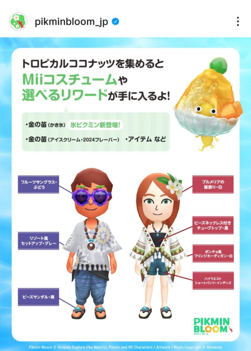 トロピカルココナッツを集めるお題